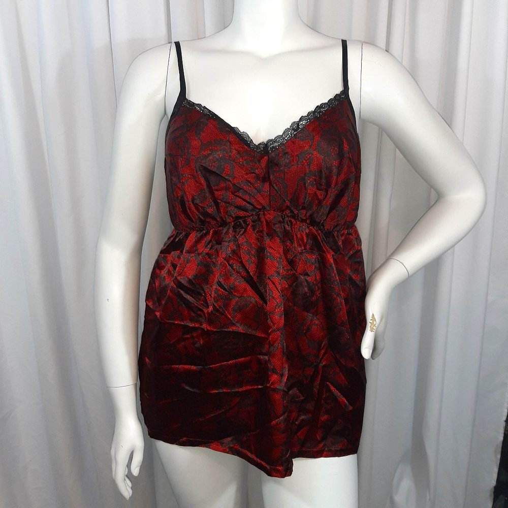 NWOT Black & Red Babydoll Chemise by Cacique